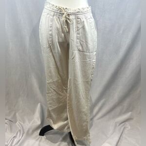 White linen wide leg pants with pockets size small